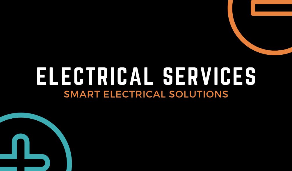 Electrical Engineer Business Card in Black and Orange Minimalist Style